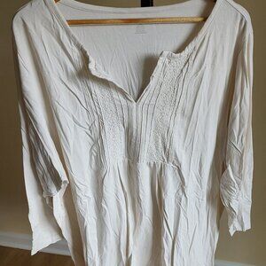 Lands' End White Cotton Shirt - Size 3XL